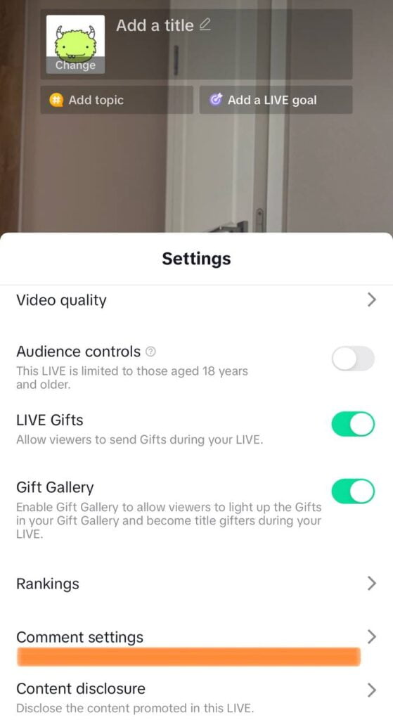 Scroll down and select Comments settings. How to Hide Comments on TikTok Live on iPhone, Android and PC