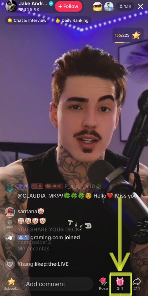 Tap the pink gift box at the bottom of the screen to access the gift menu. Vіdeo: TikTok Gifts Worth - Prices & Value Explained